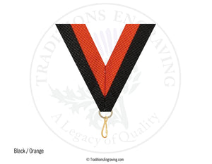 Black and orange ribbon.