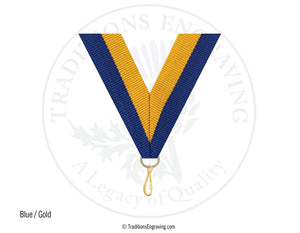 Blue and gold ribbon.