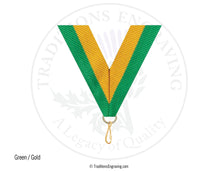 Load image into Gallery viewer, Green and gold ribbon.