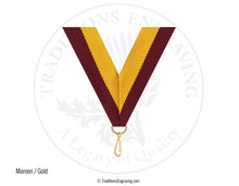 Load image into Gallery viewer, Maroon and gold ribbon.