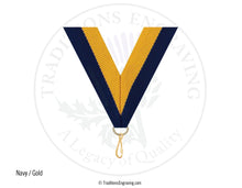 Load image into Gallery viewer, Navy and gold ribbon.