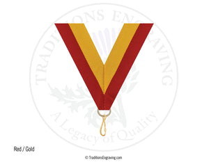 Red and gold ribbon.