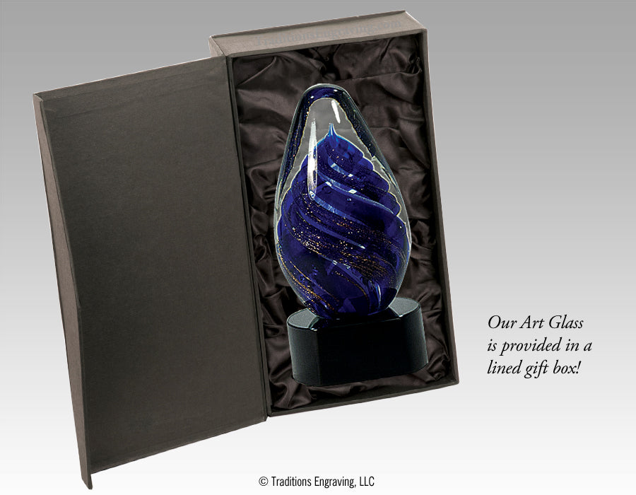 Art Glass Blue Tear Drop