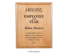 Load image into Gallery viewer, Red Alder plaques are solid alder wood