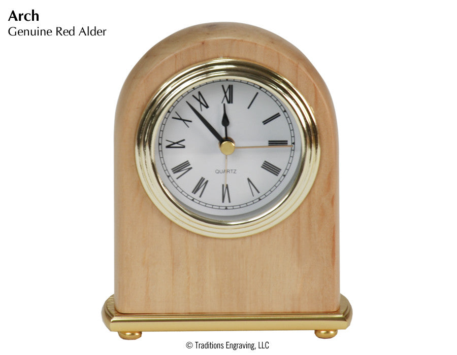 Desk Clock - Red Alder Wood