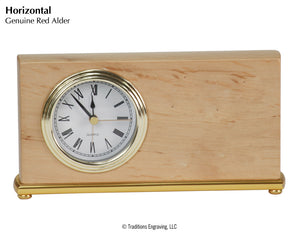Desk Clock - Red Alder Wood