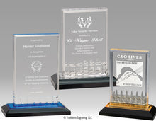 Load image into Gallery viewer, Echo Collection awards, blue, silver, gold