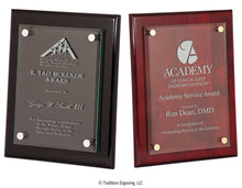 Load image into Gallery viewer, High-Gloss Wood and Glass Plaque