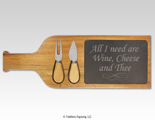 Load image into Gallery viewer, Acacia Wood/Slate Serving Board with Utensils