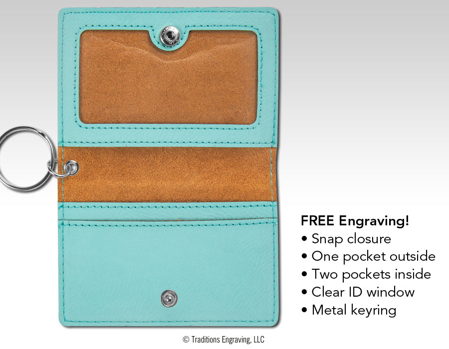 Personalized Keychain Wallet, Engraved ID Holder