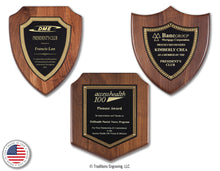 Load image into Gallery viewer, Walnut Mini Shield Plaques