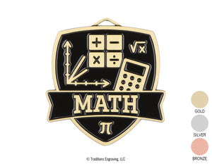 Math Medal - Shield Series – Traditions Engraving