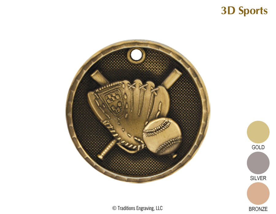 3D Medal Baseball Softball