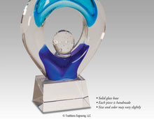 Load image into Gallery viewer, Close-up of Winner figure art glass award