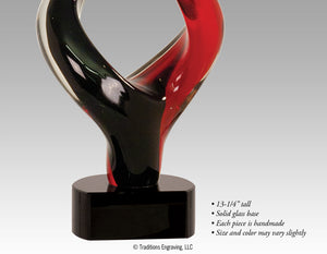 Close-up red and black twist award