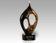 Load image into Gallery viewer, Black and gold glass award