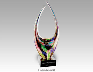 Dual rising art glass award