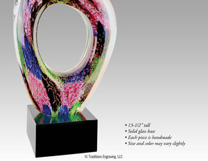 Close-up of Twist Top glass award