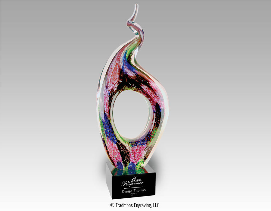 Twist top art glass award