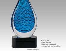 Load image into Gallery viewer, Art Glass - Blue Raindrop