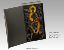 Load image into Gallery viewer, Brown twist art glass in presentation box