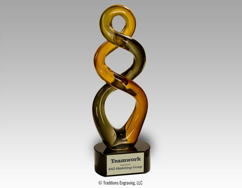 Brown twist art glass award
