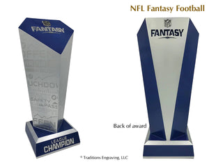 NFL Fantasy Football award side and back views