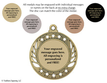 Load image into Gallery viewer, Engraved medal back