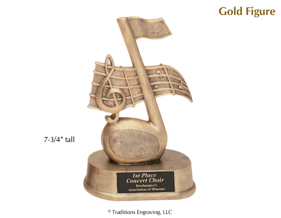 Gold Finish Statue - Music