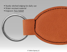 Load image into Gallery viewer, Leatherette Oval Keyring