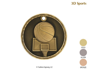 3D Medal Basketball