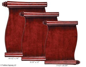 Rosewood Piano Finish Scroll Plaque