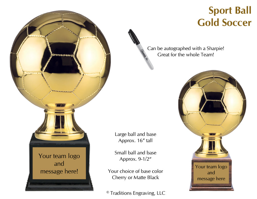 Brilliant Gold Resin Soccer Ball
