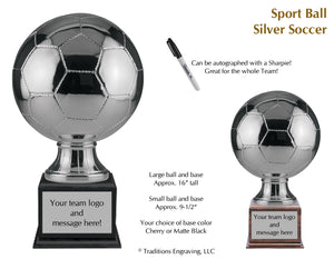 Brilliant Silver Resin Soccer Ball