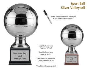 Brilliant Silver Resin Volleyball