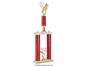 Two Tiered Baseball Trophy