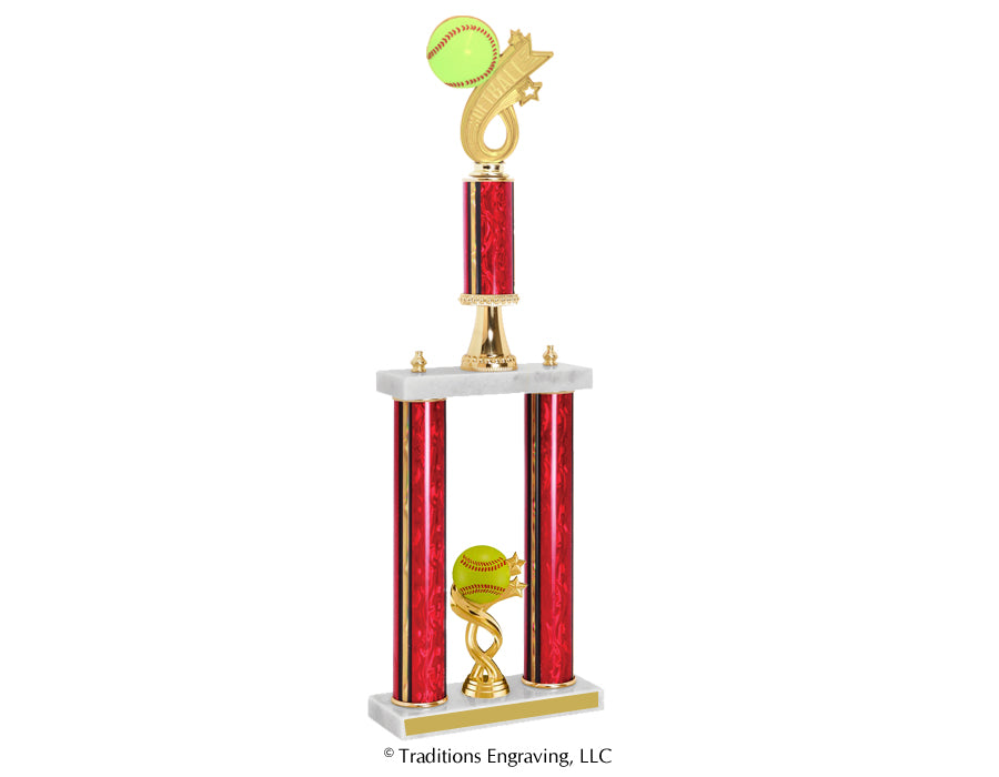 Two Tiered Softball Trophy