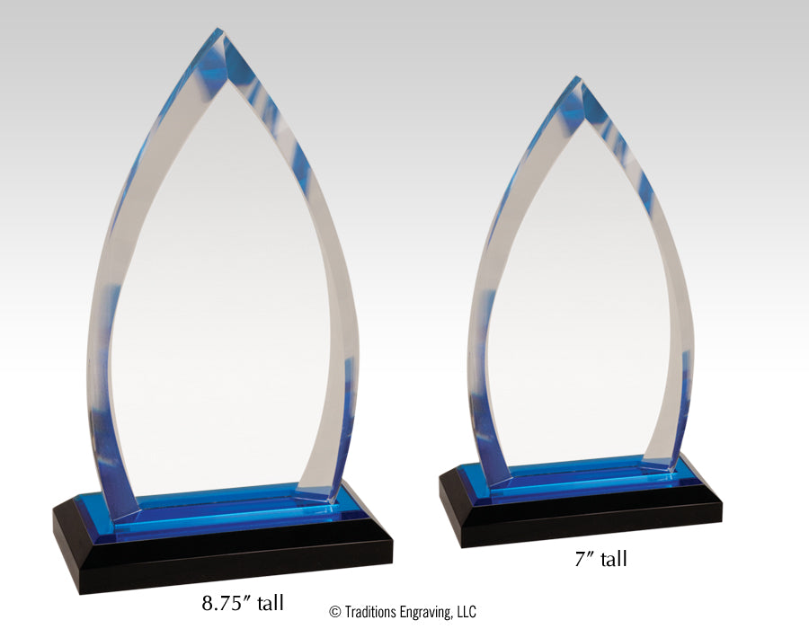 Teardrop award, blue