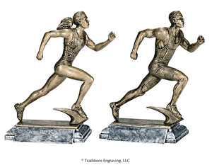 Female and male track runners
