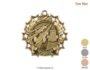 Pinewood Derby Medal - Ten Star