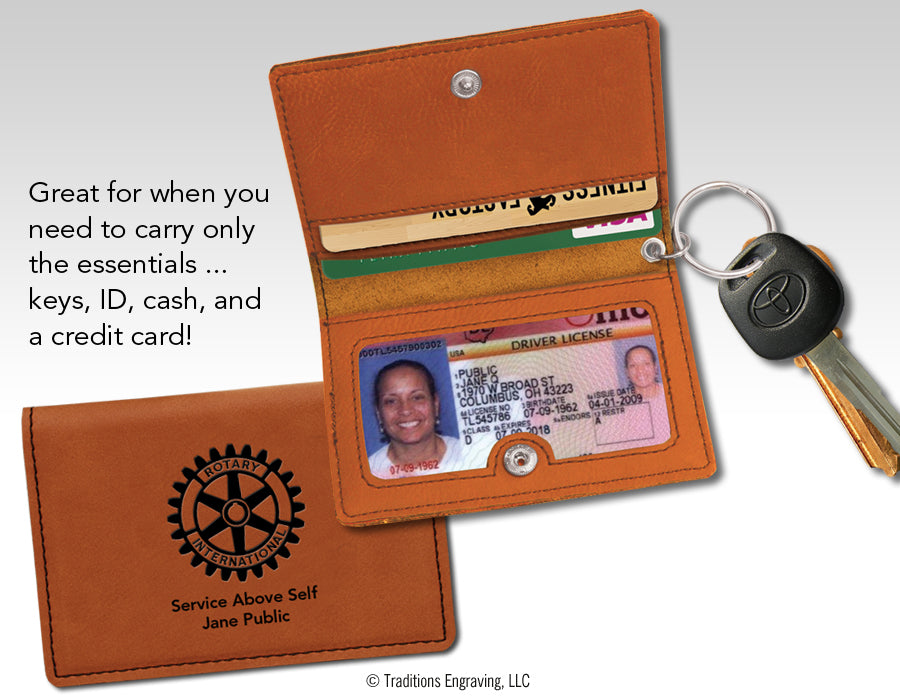 Leatherette Keychain ID Holder – Traditions Engraving